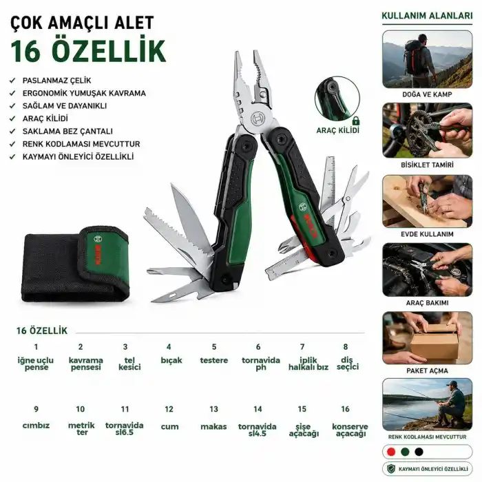 TCX Çok Amaçlı Pense Seti 16 Parça Çantalı