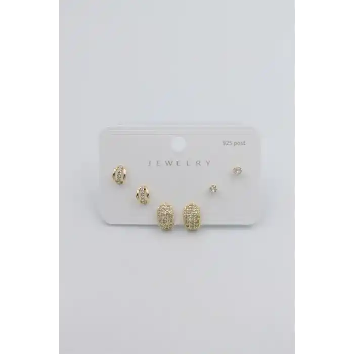 TCX Çoklu Set Küpe - Altın