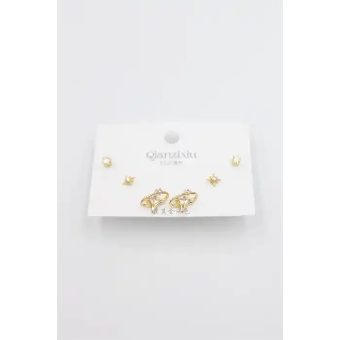 TCX Çoklu Set Küpe - Altın