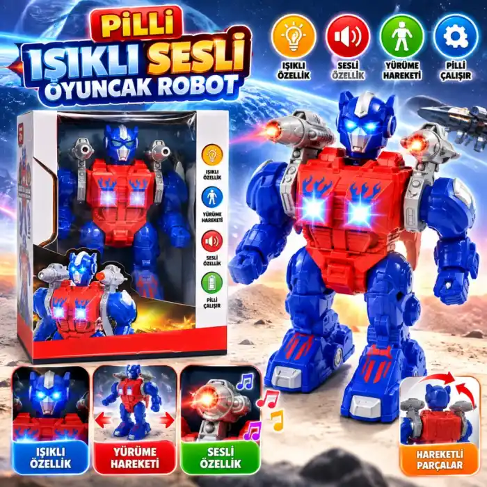 TCX DMN6018 KUTUDA PİLLİ SESLİ IŞIKLI OYUNCAK ROBOT