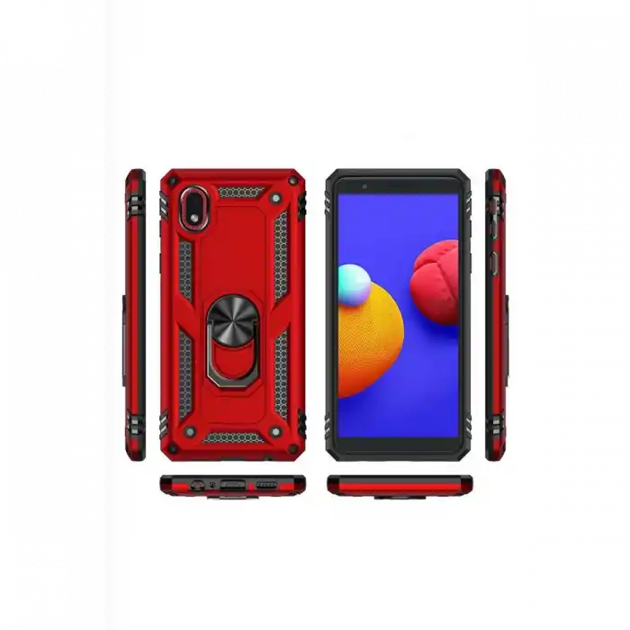 TCX  Galaxy A01 Core Kılıf Sofya Yüzüklü Silikon Kapak - Rose
