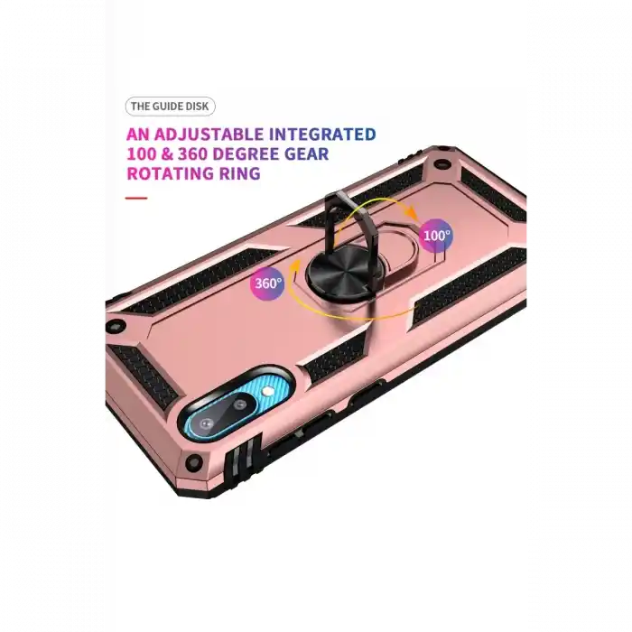 TCX  Galaxy A02 Kılıf Sofya Yüzüklü Silikon Kapak - Rose