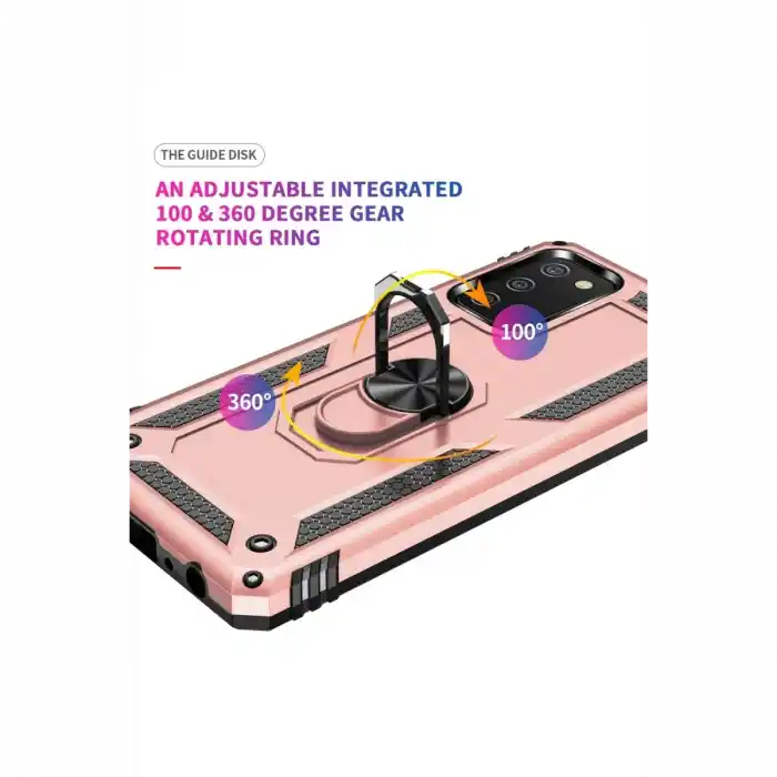 TCX  Galaxy A02S Kılıf Sofya Yüzüklü Silikon Kapak - Rose