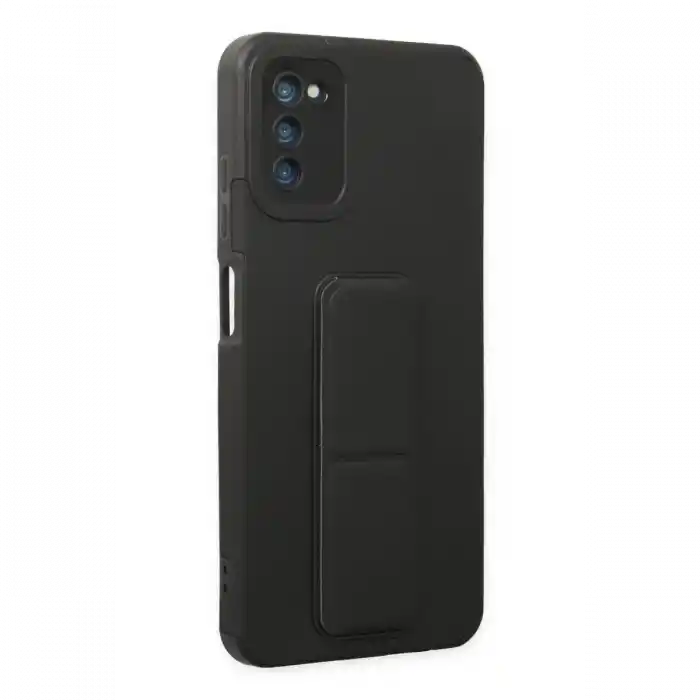 TCX  Galaxy A03S Kılıf Mega Standlı Silikon - Siyah