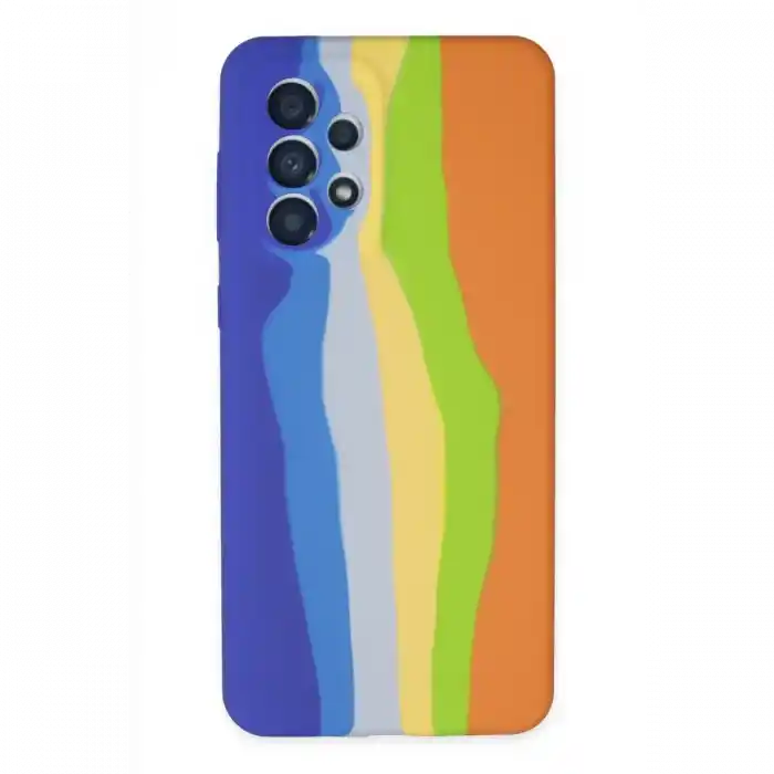TCX  Galaxy A53 5G Kılıf Ebruli Lansman Silikon - Mavi-Turuncu