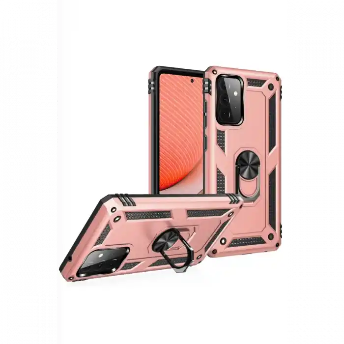 TCX  Galaxy A72 Kılıf Sofya Yüzüklü Silikon Kapak - Rose