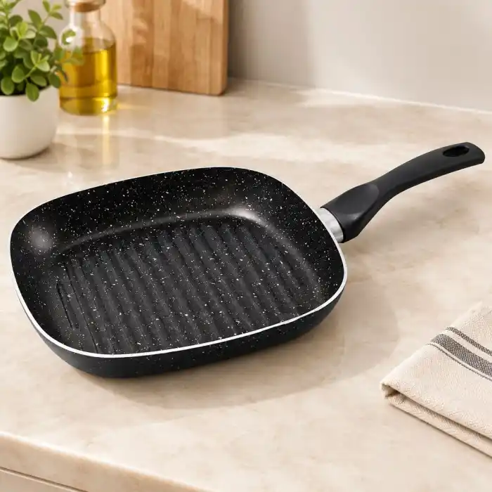 TCX Granit Kaplamalı Tek Saplı Grill Tava