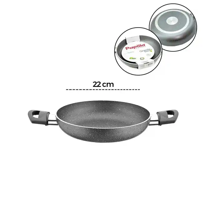 TCX Granit Tava 22 cm Çift Saplı Gri Kırçıllı