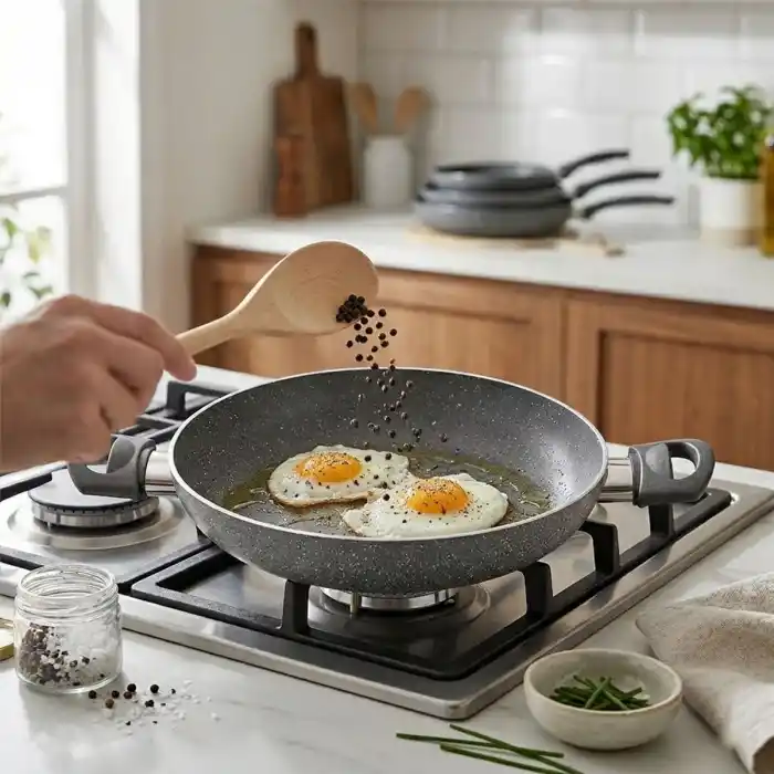 TCX Granit Tava 22 cm Çift Saplı Gri Kırçıllı