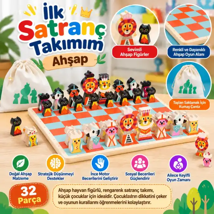 TCX İlk Santranç Takımım Ahşap
