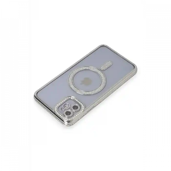 TCX  iPhone 11 Kılıf  Simli Magneticsafe Kılıf - Gümüş