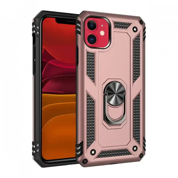 TCX  iPhone 11 Kılıf Sofya Yüzüklü Silikon Kapak - Rose
