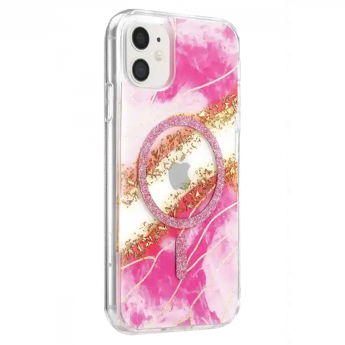 TCX   iPhone 11  Simli Magsafe Kapak - Pembe