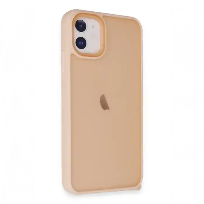 TCX  iPhone 12 Kılıf Elegant Kapak - Pudra