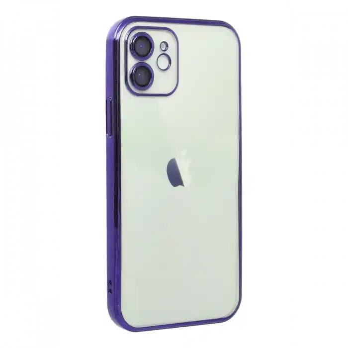 TCX  iPhone 12 Kılıf Razer Lensli Silikon - Mor