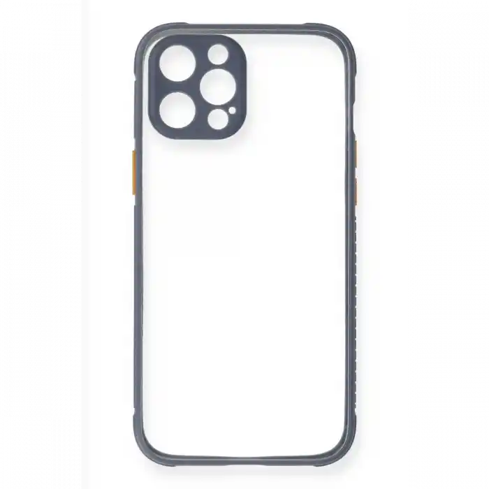 TCX  iPhone 12 Pro Kılıf Miami Şeffaf Silikon - Gri