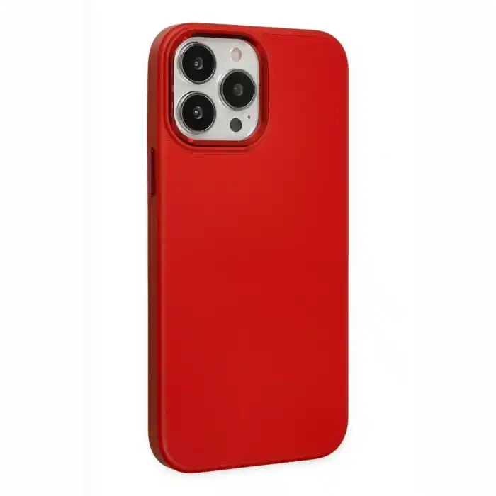 TCX  iPhone 13 Pro Max Kılıf Asya Deri Silikon - Kırmızı
