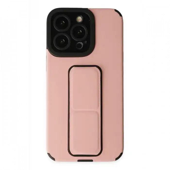 TCX  iPhone 13 Pro Max Kılıf Mega Standlı Silikon - Pudra