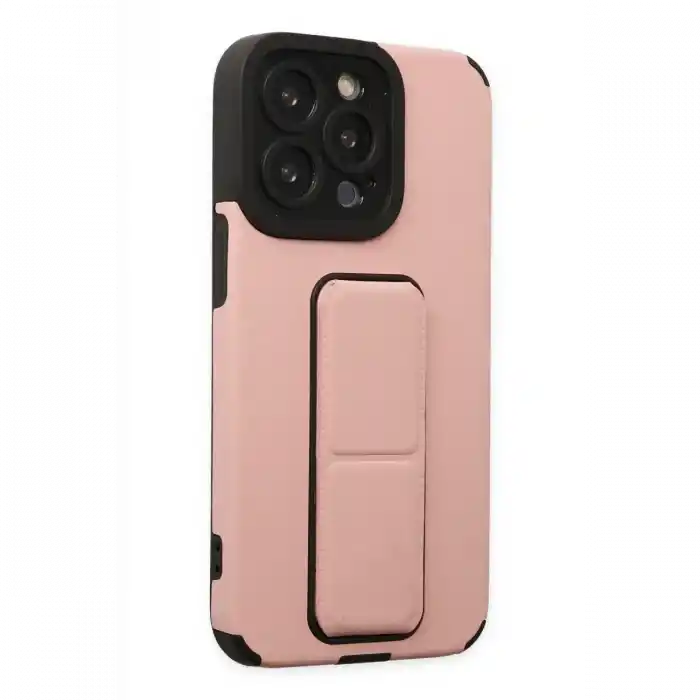 TCX  iPhone 13 Pro Max Kılıf Mega Standlı Silikon - Pudra