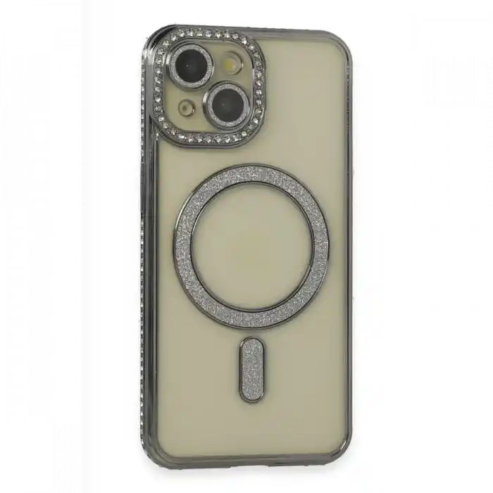 TCX  iPhone 14 Kılıf  Simli Magneticsafe Kılıf - Gri