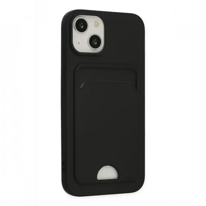 TCX  iPhone 14 Plus Kılıf  Kartvizitli Silikon - Siyah
