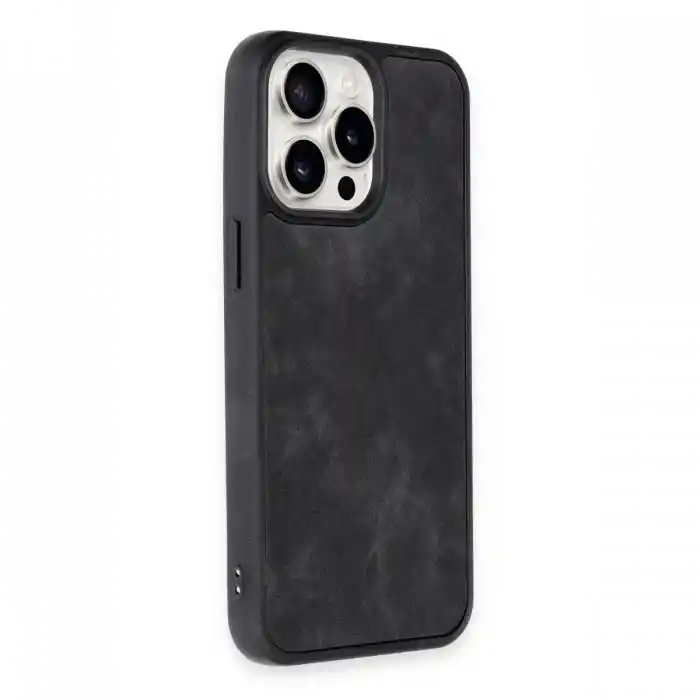 TCX  iPhone 14 Pro Kılıf Aras Deri Kapak - Siyah