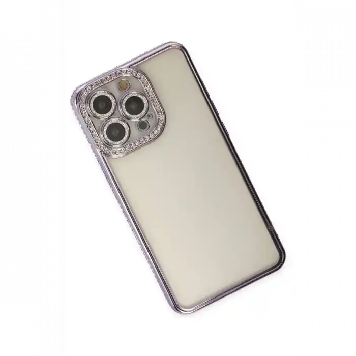 TCX  iPhone 14 Pro Kılıf  Taşlı Silikon - Mor