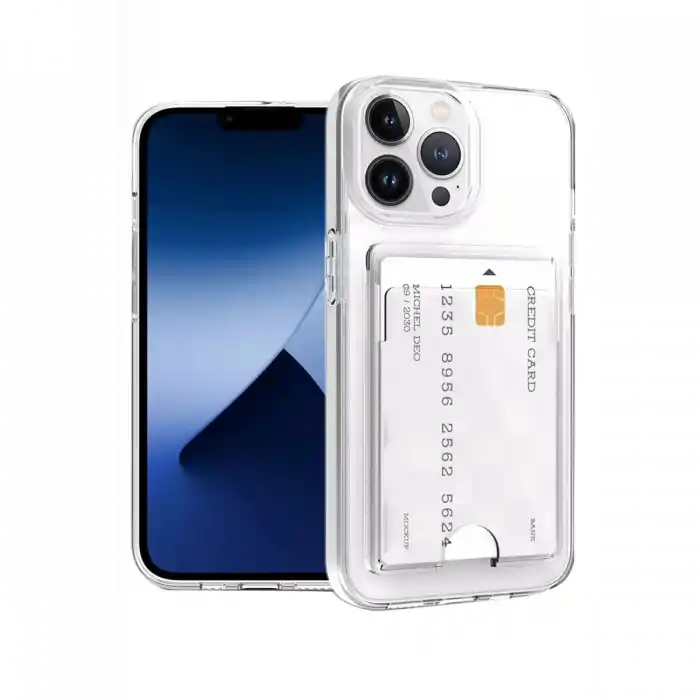 TCX  iPhone 14 Pro Max Kılıf Kart Şeffaf Silikon - Şeffaf