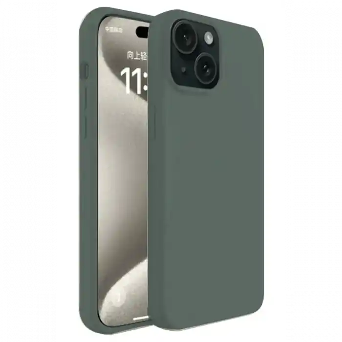TCX  iPhone 15 Plus Kılıf First Silikon - Koyu Yeşil