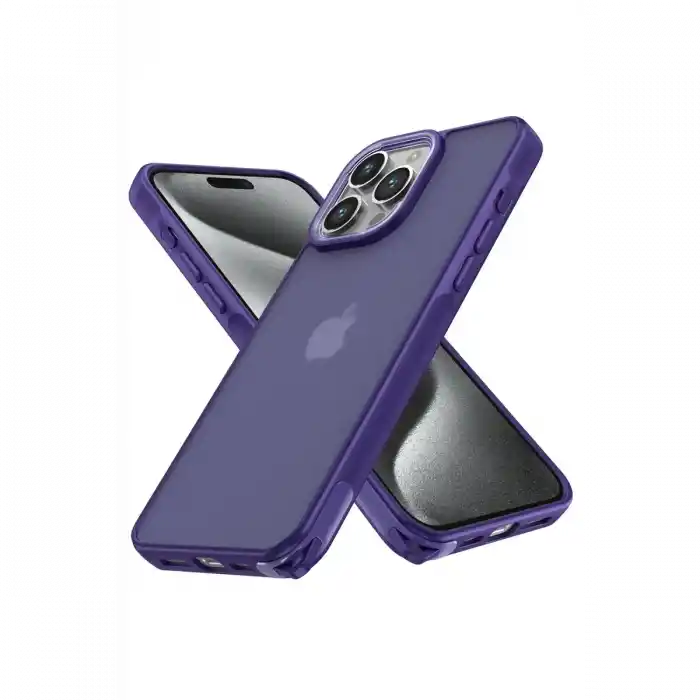 TCX  iPhone 15 Pro Max Kılıf Elegant Kapak - Derin Mor