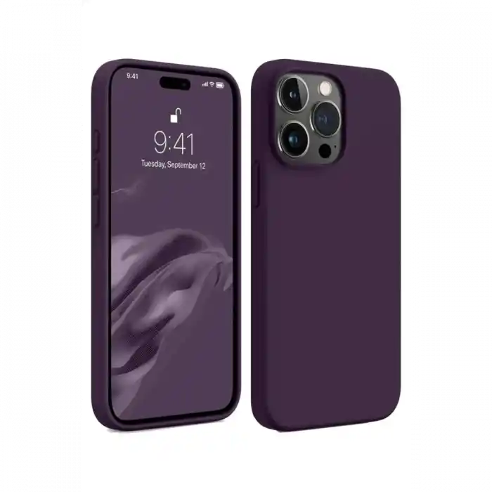 TCX  iPhone 15 Pro Max Kılıf First Silikon - Mürdüm