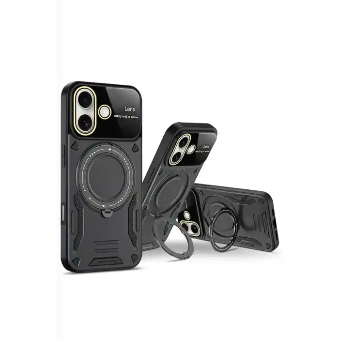 TCX  iPhone 16 Kılıf  Lens Standlı Kapak - Mor