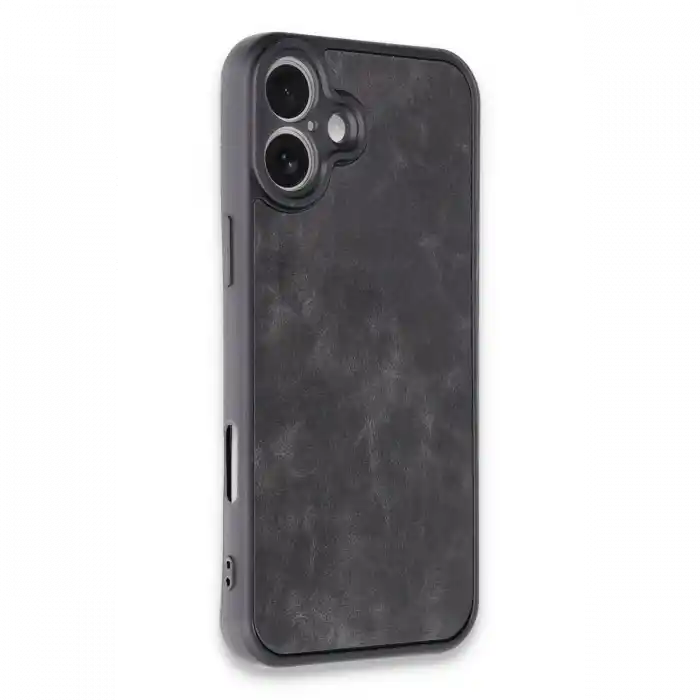 TCX  iPhone 16 Plus Kılıf Aras Deri Kapak - Siyah