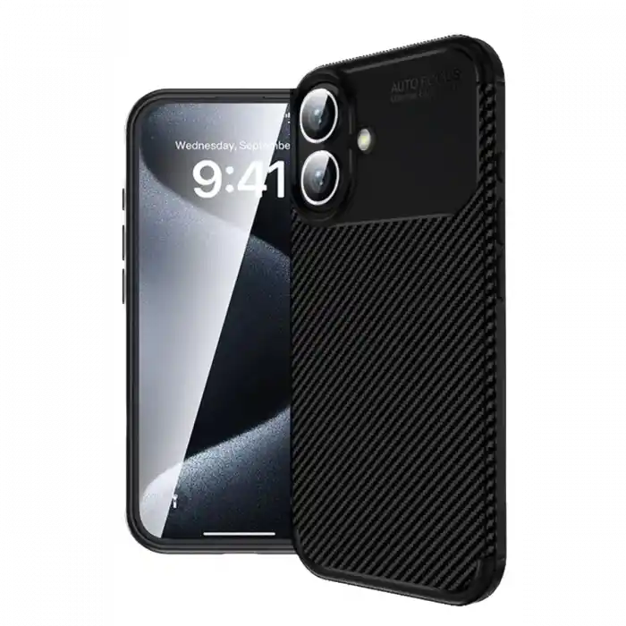TCX  iPhone 16 Plus Kılıf Auto  Karbon Kapak - Siyah