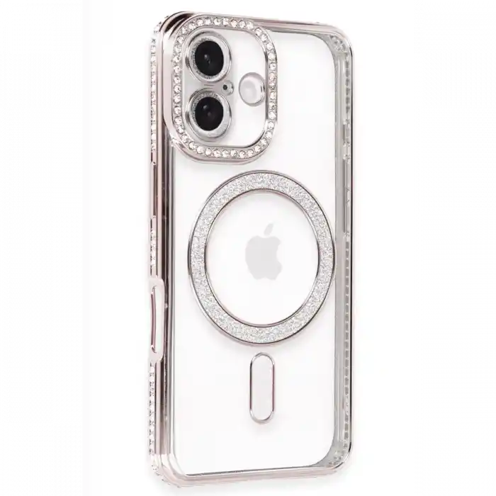 TCX  iPhone 16 Plus Kılıf  Simli Magneticsafe Kılıf - Pembe