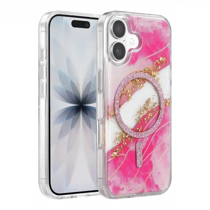 TCX   iPhone 16  Simli Magsafe Kapak - Pembe