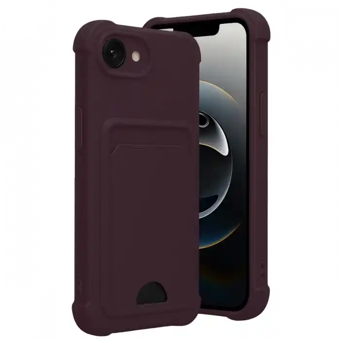 TCX  iPhone 16E  Kartvizitli Silikon - Derin Mor