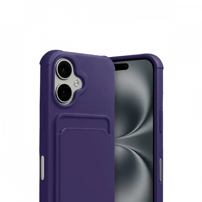 TCX  iPhone 17  Kartvizitli Silikon - Derin Mor