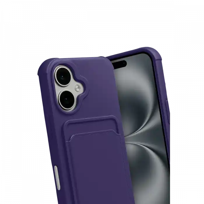 TCX  iPhone 17  Kartvizitli Silikon - Derin Mor