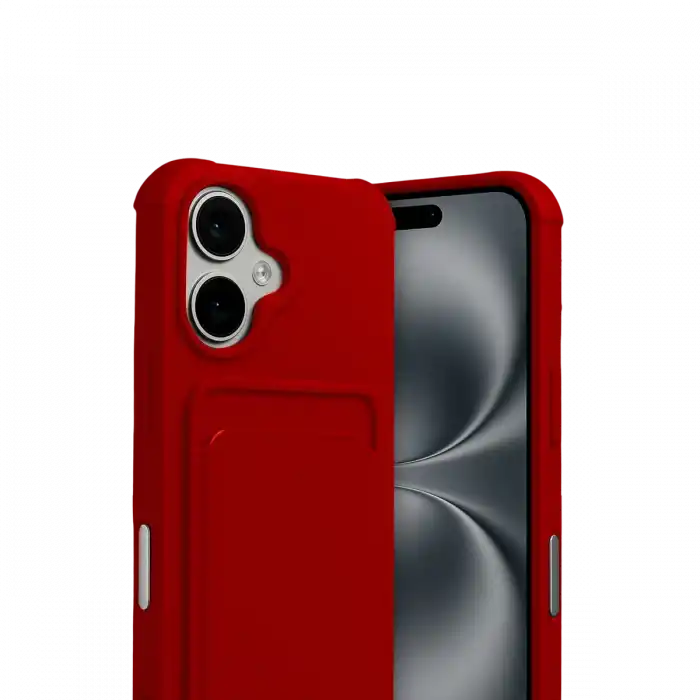 TCX  iPhone 17  Kartvizitli Silikon - Kırmızı