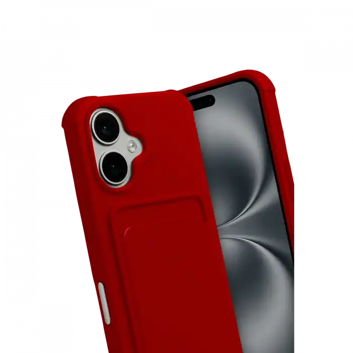 TCX  iPhone 17  Kartvizitli Silikon - Kırmızı