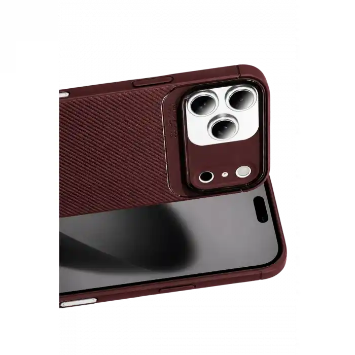 TCX İphone 17 Pro Auto Focus Karbon Kapak - Bordo