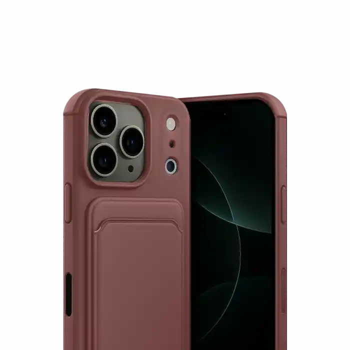 TCX  iPhone 17 Pro  Kartvizitli Silikon - Bordo