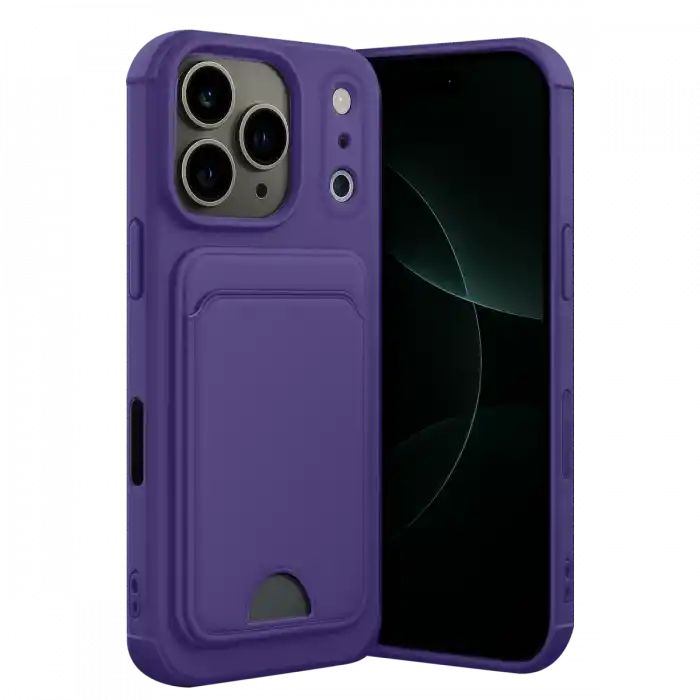 TCX  iPhone 17 Pro  Kartvizitli Silikon - Derin Mor