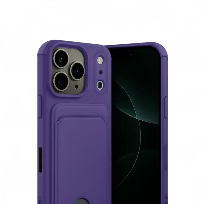 TCX  iPhone 17 Pro  Kartvizitli Silikon - Derin Mor