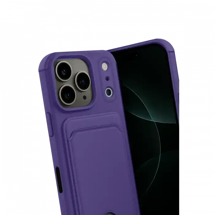TCX  iPhone 17 Pro  Kartvizitli Silikon - Derin Mor
