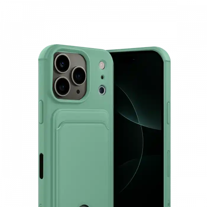 TCX  iPhone 17 Pro Max  Kartvizitli Silikon - Açık Yeşil