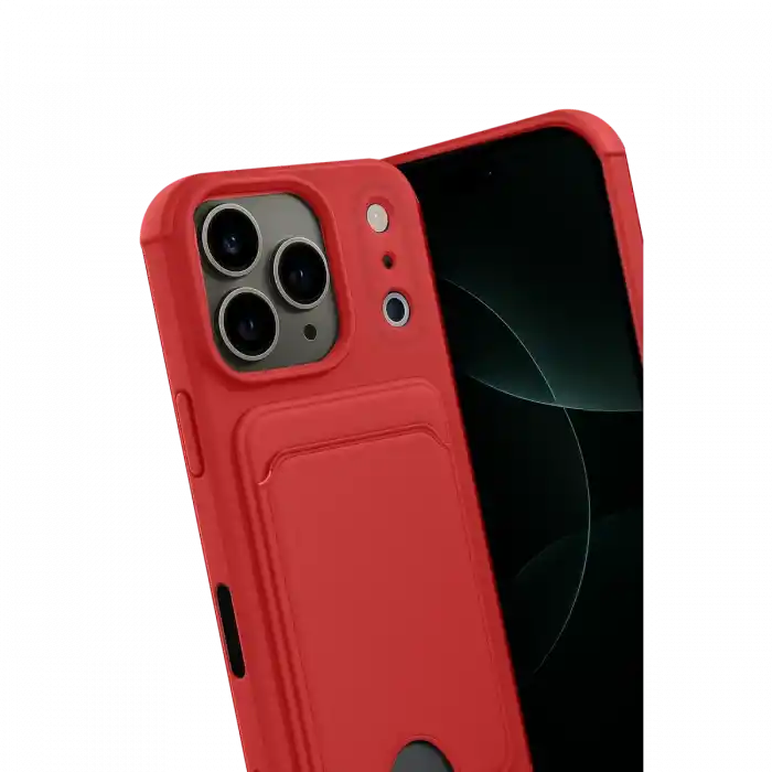 TCX  iPhone 17 Pro Max  Kartvizitli Silikon - Kırmızı