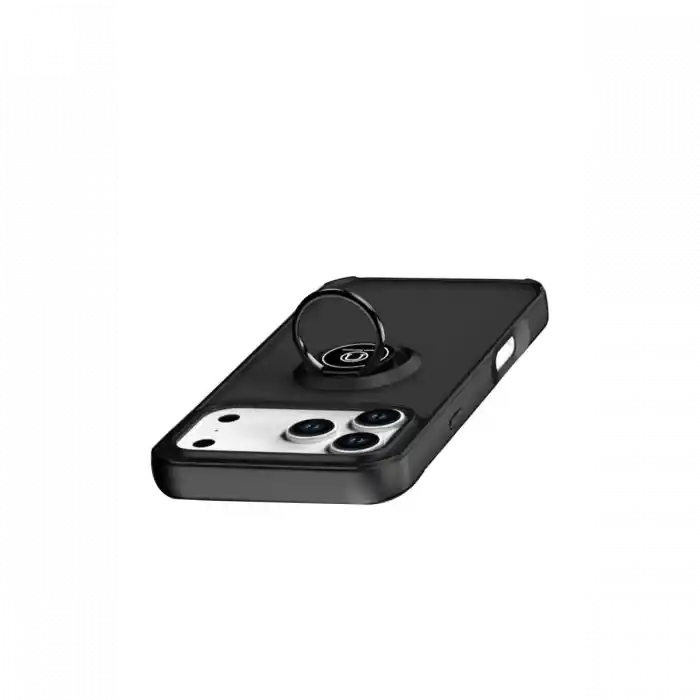 TCX  iPhone 17 Pro Max  Yüzüklü Silikon Kapak - Siyah