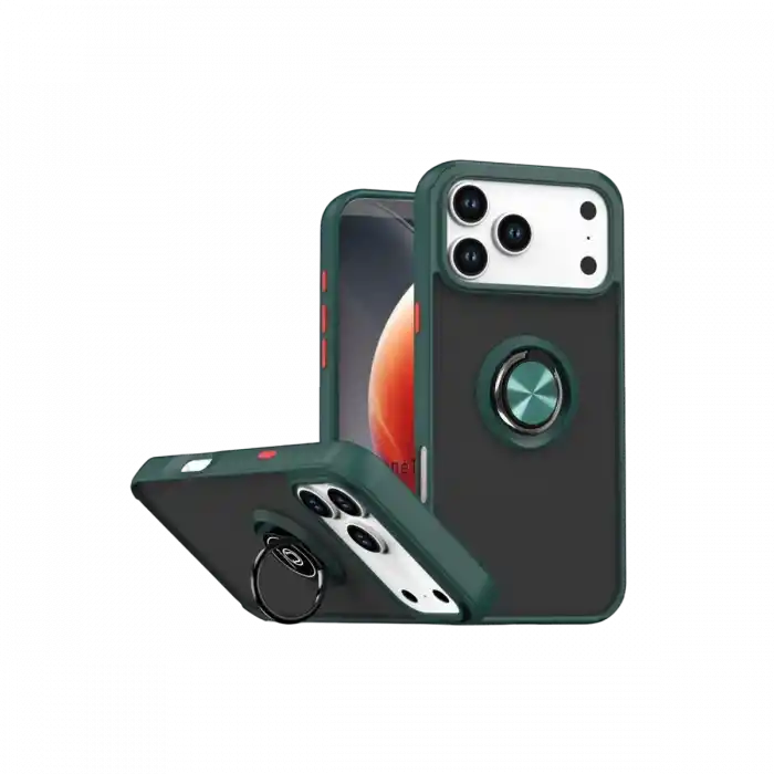 TCX  iPhone 17 Pro Max  Yüzüklü Silikon Kapak - Yeşil
